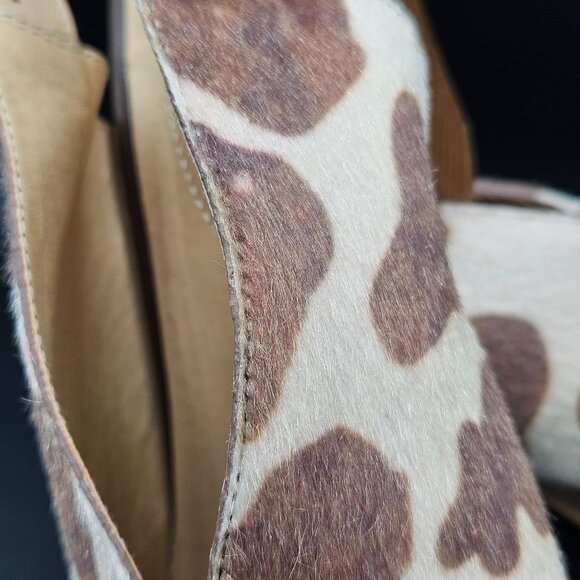 Woman's comfort country western cow print almond toe sling back block heel ankle - Picture 7 of 10